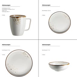 Pintar 16-teiliges Kombiservice, weiß/braun - 1 Set