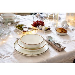 Pintar - Servizio Combinato - 16 Pezzi, Bianco/Marrone - 1 set