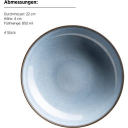 Mäser Smoky's Tafelservice, 8-teilig blau - 1 Set