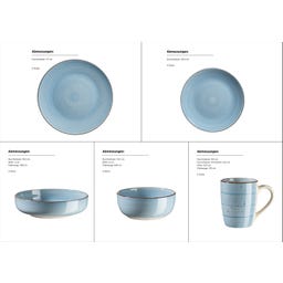 Valmera 20-teiliges Speisegeschirr, hellblau - 1 Set