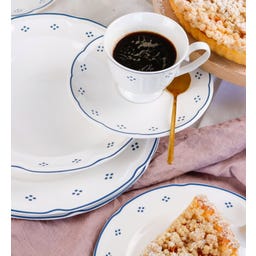 Lova 18-teiliges Kaffeeservice, weiß/blau - 1 Set