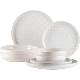 Traditional Tiles - Servizio da Tavola - 8 Pezzi, Bianco - 1 set