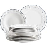 M&auml;ser Lova 12-teiliges Tafelservice, wei&szlig;/blau