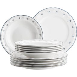 Mäser Lova 12-teiliges Tafelservice, weiß/blau - 1 Set
