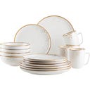 Pintar 16-teiliges Kombiservice, weiß/braun