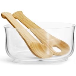 Salad Bowl with Cutlery Set Made of Bamboo - 1 item
