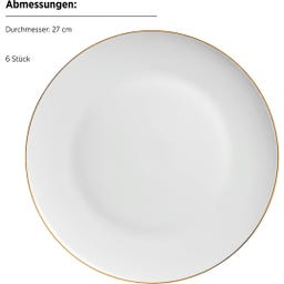 Mäser Felise Speiseservice, weiß mit Goldrand - 1 Set