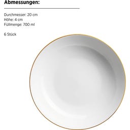 Mäser Felise Speiseservice, weiß mit Goldrand - 1 Set