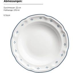 Mäser Lova 12-teiliges Tafelservice, weiß/blau - 1 Set