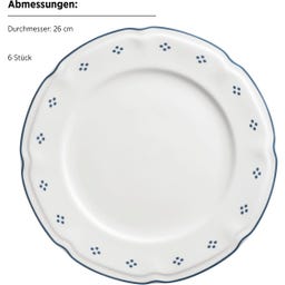 Mäser Lova 12-teiliges Tafelservice, weiß/blau - 1 Set