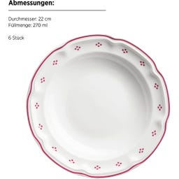 Mäser Lova 12-teiliges Tafelservice, weiß/rot - 1 Set