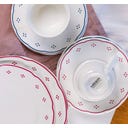 Lova - Servizio da Tavola - 12 Pezzi, Bianco/Rosso - 1 set