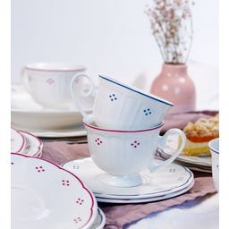 Mäser Lova 18-teiliges Kaffeeservice, weiß/rot - 1 Set