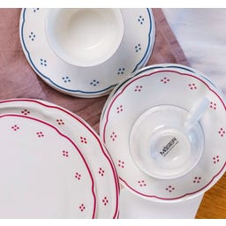 Mäser Lova 18-teiliges Kaffeeservice, weiß/rot - 1 Set