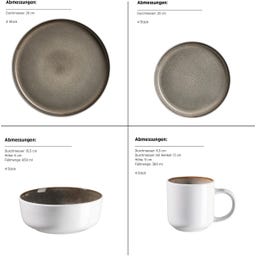 Lunaria 16-teiliges Kombigeschirrservice, braun