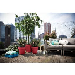 Pot Rond avec Roulettes LOFT URBAN - 40 cm - Rouge théâtre