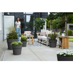 elho vibia straight rond 25 cm - antraciet