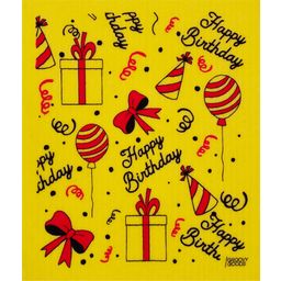 Groovy Goods Panno in Spugna - Happy Birthday - Yellow