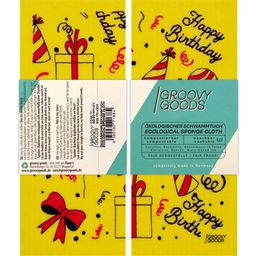 Groovy Goods Panno in Spugna - Happy Birthday - Yellow