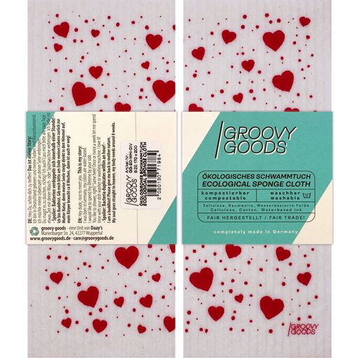 Groovy Goods Hearts Sponge Wipe - 1 Pc