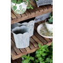 Sierpot met Ribbels & Grepen -Set van 3, Antiek Zink