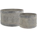 Chic Antique Cache-Pot à Rainures - Lot de 2