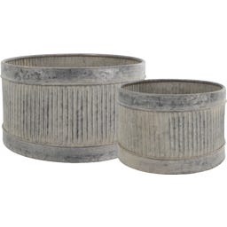 Chic Antique Cache-Pot à Rainures - Lot de 2