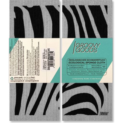 Groovy Goods Panno in Spugna - Zebra - Grey