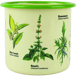 Pot de Fleurs en Émail Herbes Aromatiques