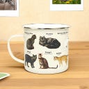 Gift Republic Emaille Becher Katzen