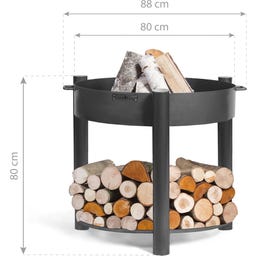 Feuerschale Montana 80 hoch | Inkl. Holzlager