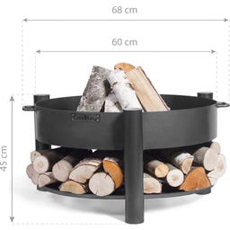 CookKing Feuerschale Montana inkl. Holzlager - 60 cm