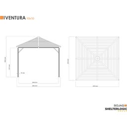 Pavillon Ventura 10x10 / 3 x 3 m, Anthrazit - 1 Stk