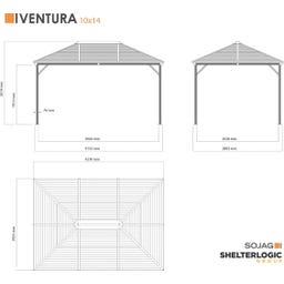 Pavillon Ventura 10x14 / 3 x 4,2 m, Anthrazit - 1 Stk