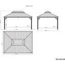 Pavillon Messina 12x16 / 4,8 x 3,6 m, Anthrazit - 1 Stk