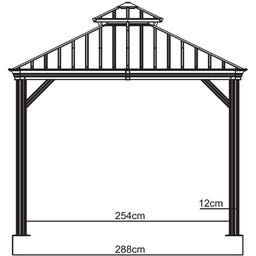 Pavillon Messina 10x12 champagner 3,6 x 3 m - 1 Stk