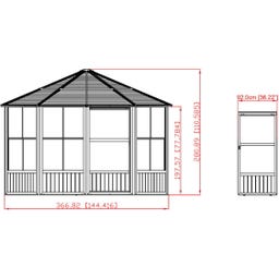 PavillonCharleston 12x12 / 3,8 x 3,8 m, Anthrazit - 1 Stk