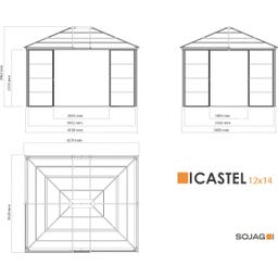 Pavillon Castel 12x14 / 4,3 x 3,6 m, Bronze - 1 Stk