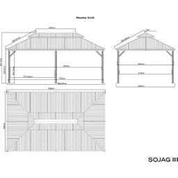 Pavillon Messina 12x20 / 6 x 3,6 m, Anthrazit - 1 Stk