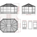 Pavillon Charleston 12x15 / 4,8 x 3,8 m, Anthrazit - 1 Stk