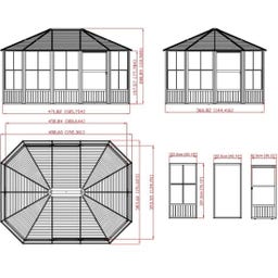 Pavillon Charleston 12x15 / 4,8 x 3,8 m, Anthrazit - 1 Stk