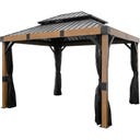 Pavillon Fontana 1012 | inkl. Moskitonetz 3,6 x 3 m, Holzoptik - 1 Stk