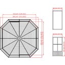 PavillonCharleston 12x12 / 3,8 x 3,8 m, Anthrazit - 1 Stk