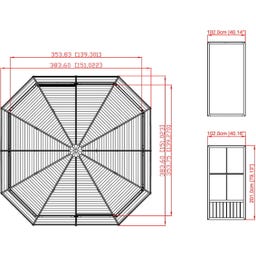 PavillonCharleston 12x12 / 3,8 x 3,8 m, Anthrazit - 1 Stk
