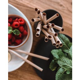 Pandoo Disposable Bamboo Straws - 200 items