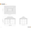 Pavillon Wintergarten Olan 1014 / 3 x 4,3 m, Anthrazit - 1 Stk