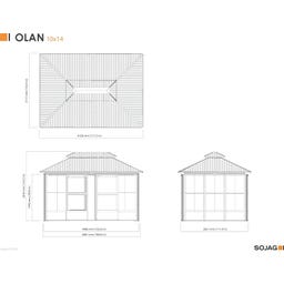 Pavillon Wintergarten Olan 1014 / 3 x 4,3 m, Anthrazit - 1 Stk