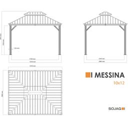 Pavillon Messina 10x12 / 3,6 x 3 m, Anthrazit - 1 Stk