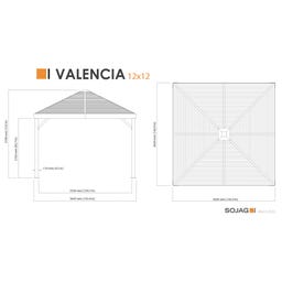 Pavillon Valencia 12x12 Holz-Edition / 3,6 x 3,6 m - 1 Stk