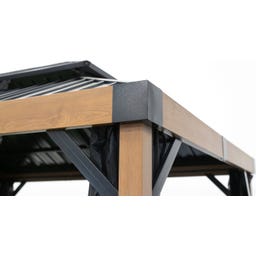 Pavillon Fontana 1012 | inkl. Moskitonetz 3,6 x 3 m, Holzoptik - 1 Stk